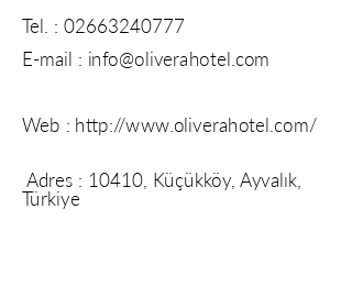 Zeytinci Olivera Resort Hotel iletiim bilgileri